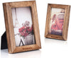 Beazac 4x6 Picture Frame Photo Display for Tabletop Display Wall Mount Solid Wood High Definition Glass Photo Frame Pack of 2 Carbonized Black